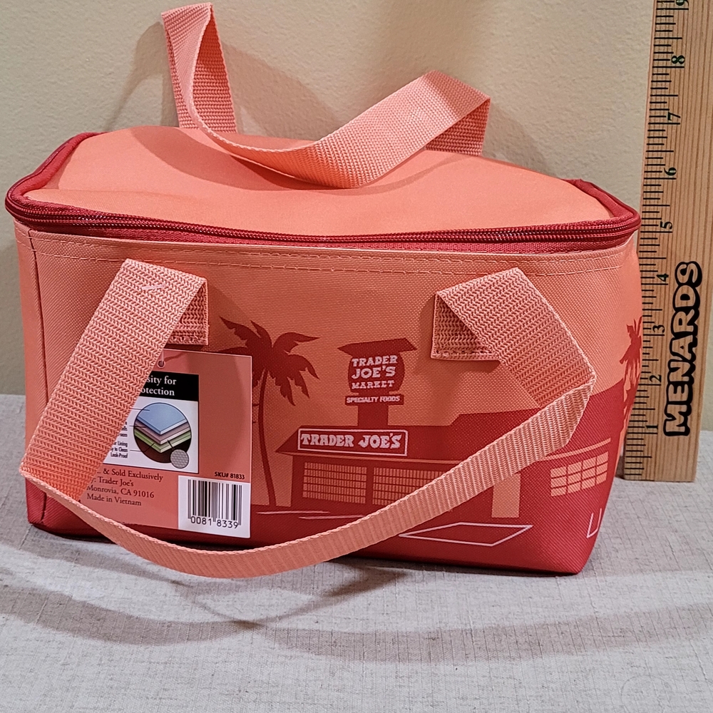 Red and Pink Insulated Tote Bag